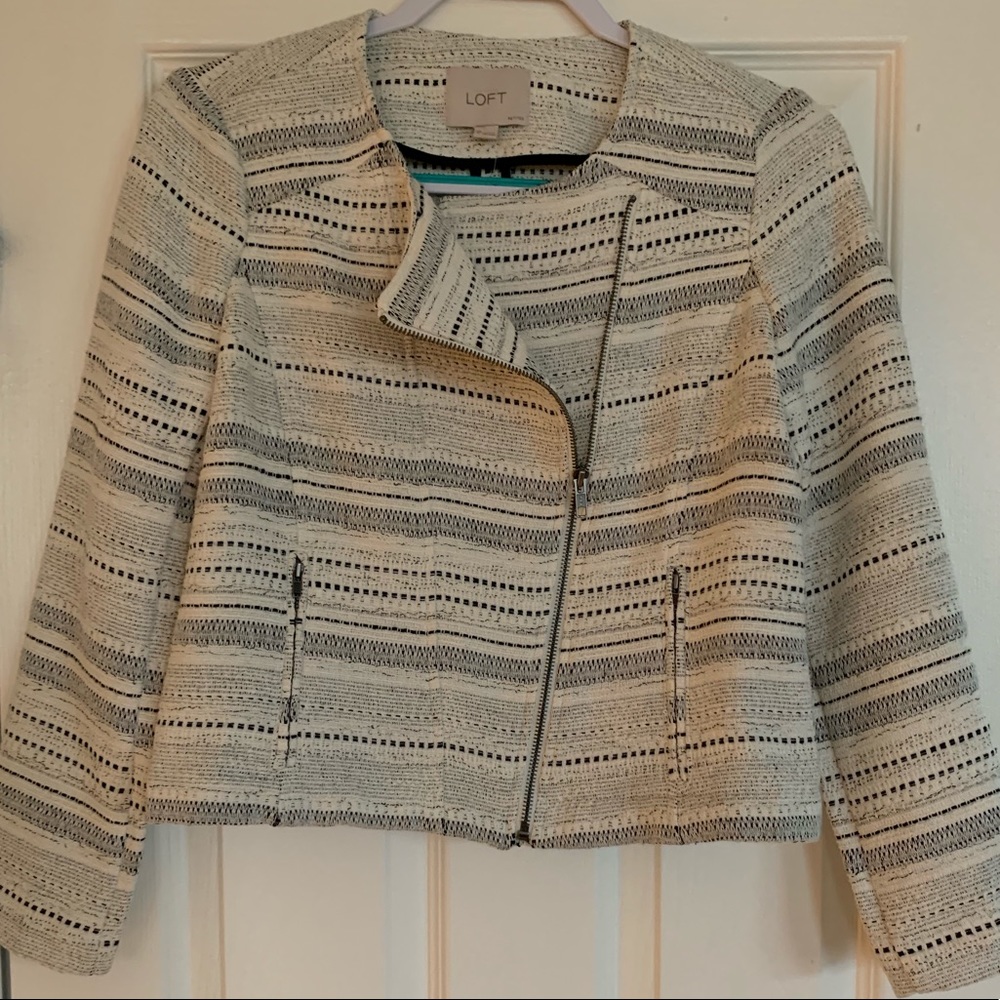 Ann Taylor Loft Petite ZIP Up Blazer size 4P